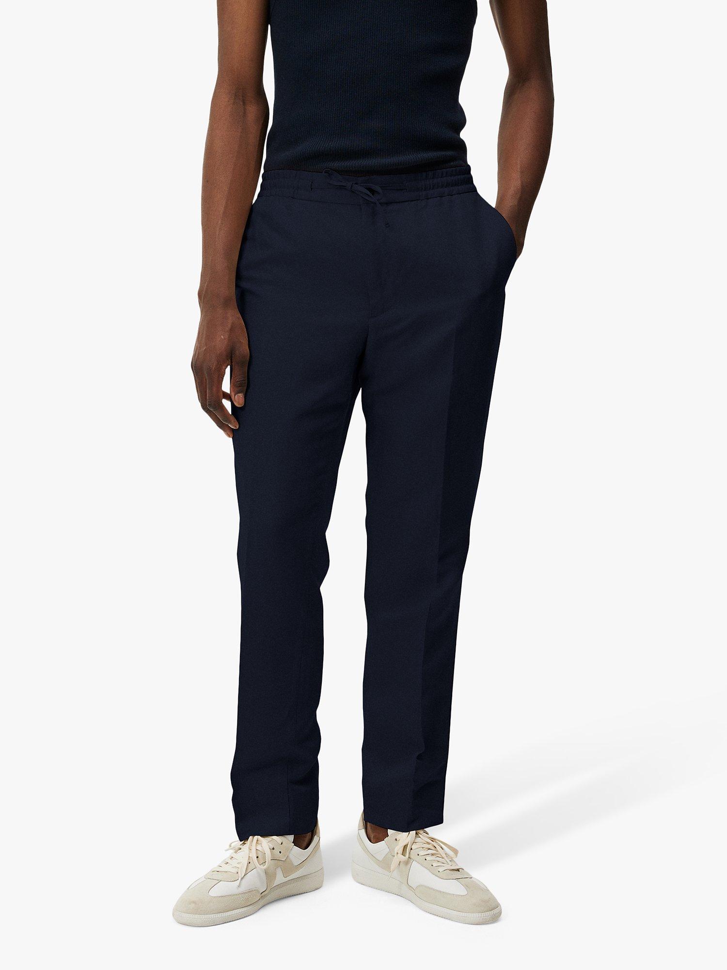 J.Lindeberg Baron Tencel Linen Blend Slim Trousers, Jl Navy