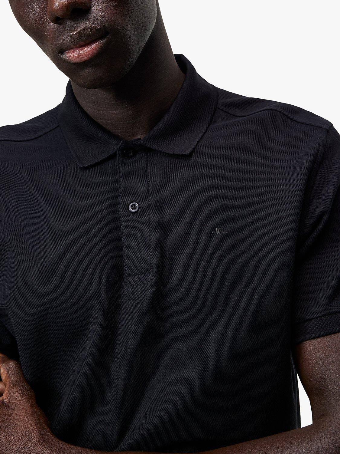 J.Lindeberg Pique Polo Shirt, Black, S