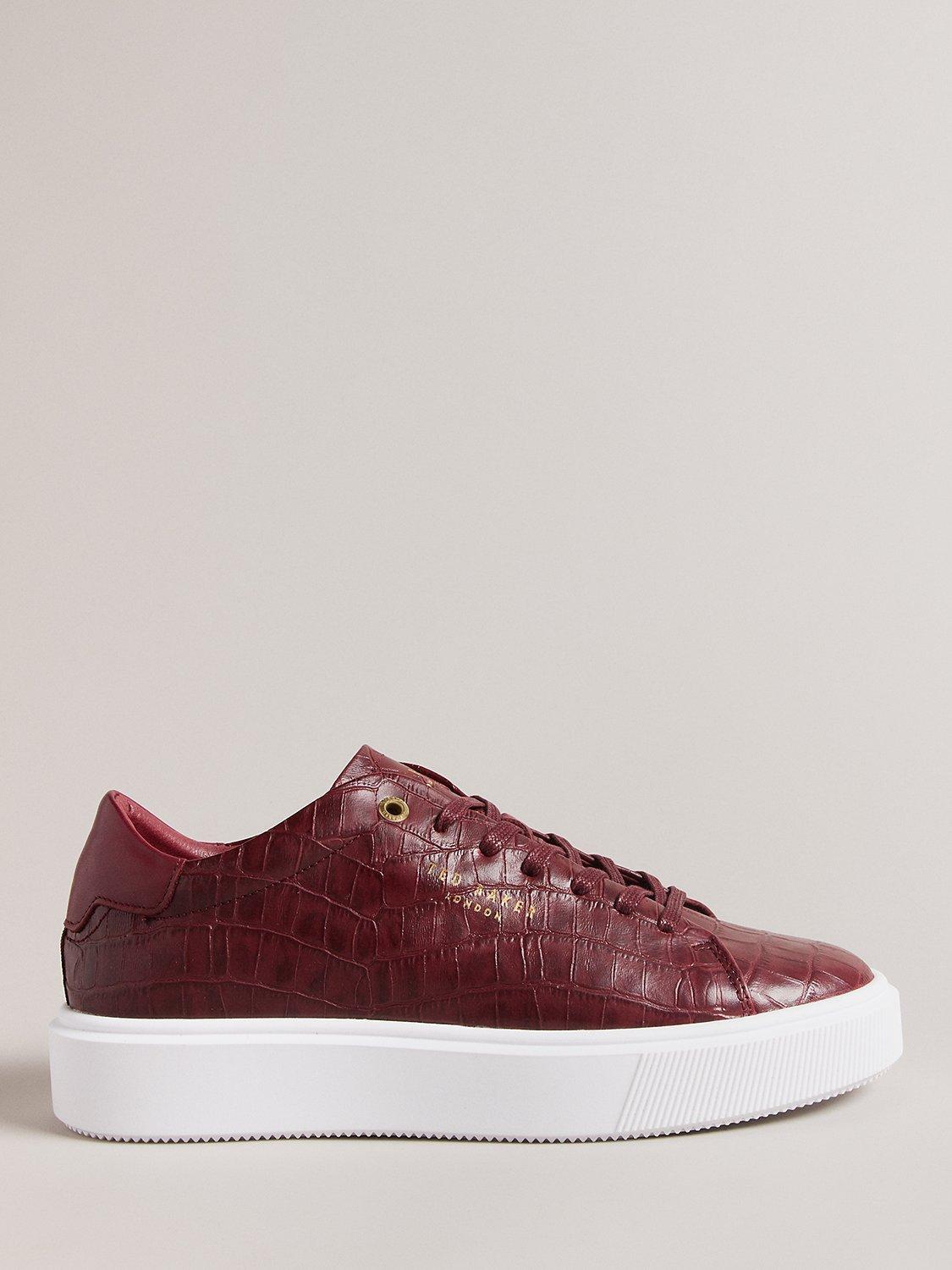 Ted Baker Artimi Leather Trainers, Red Dark