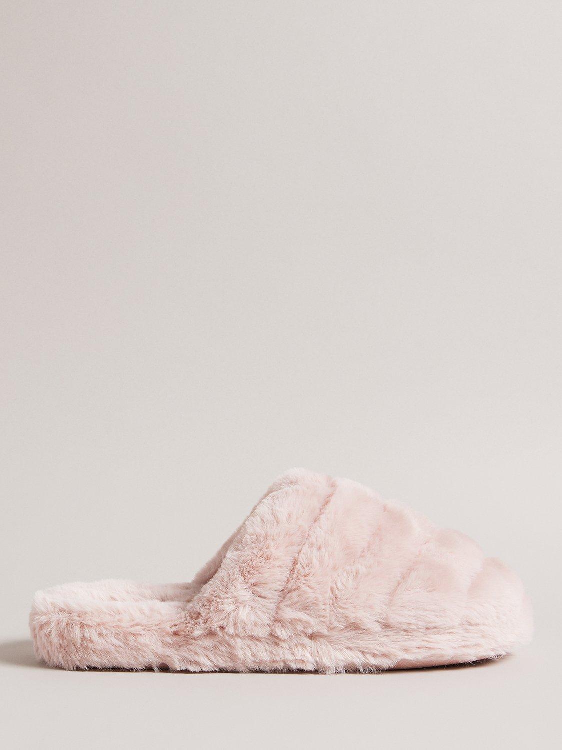 Ted Baker Lopsey Faux Fur Mule Slippers, Pink