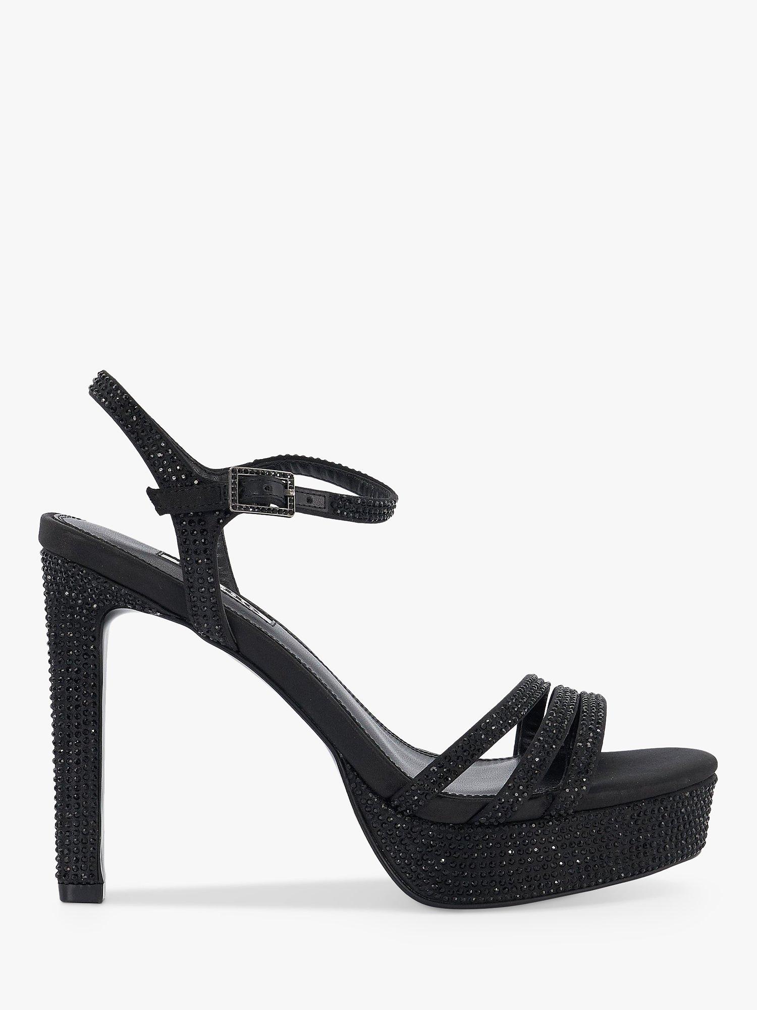 Dune black sandals heels hot sale