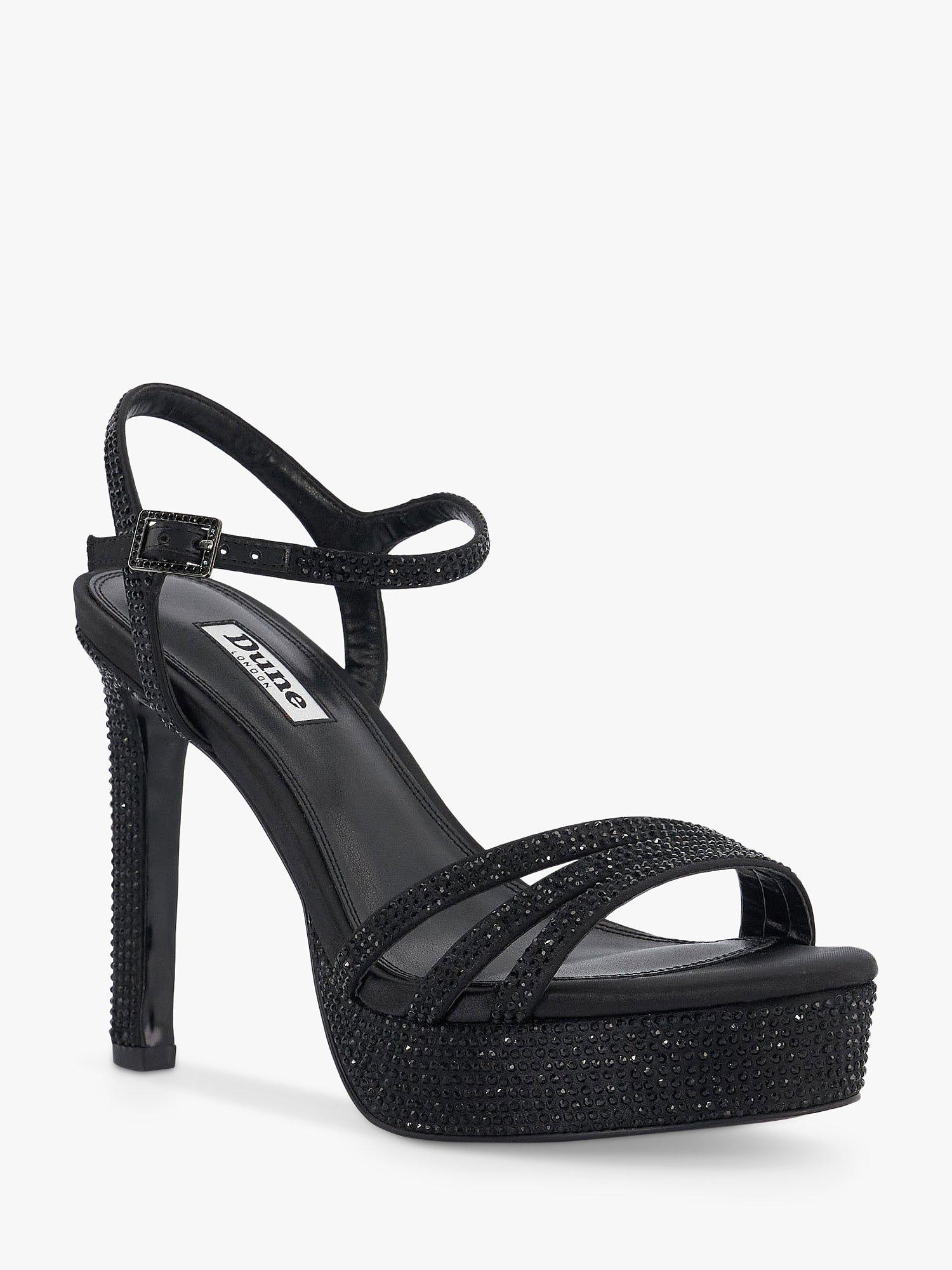 Product image 3 of 4, which shows Dune London Mulberrie Diamante Embellished Platform Sandals, Black, EU36