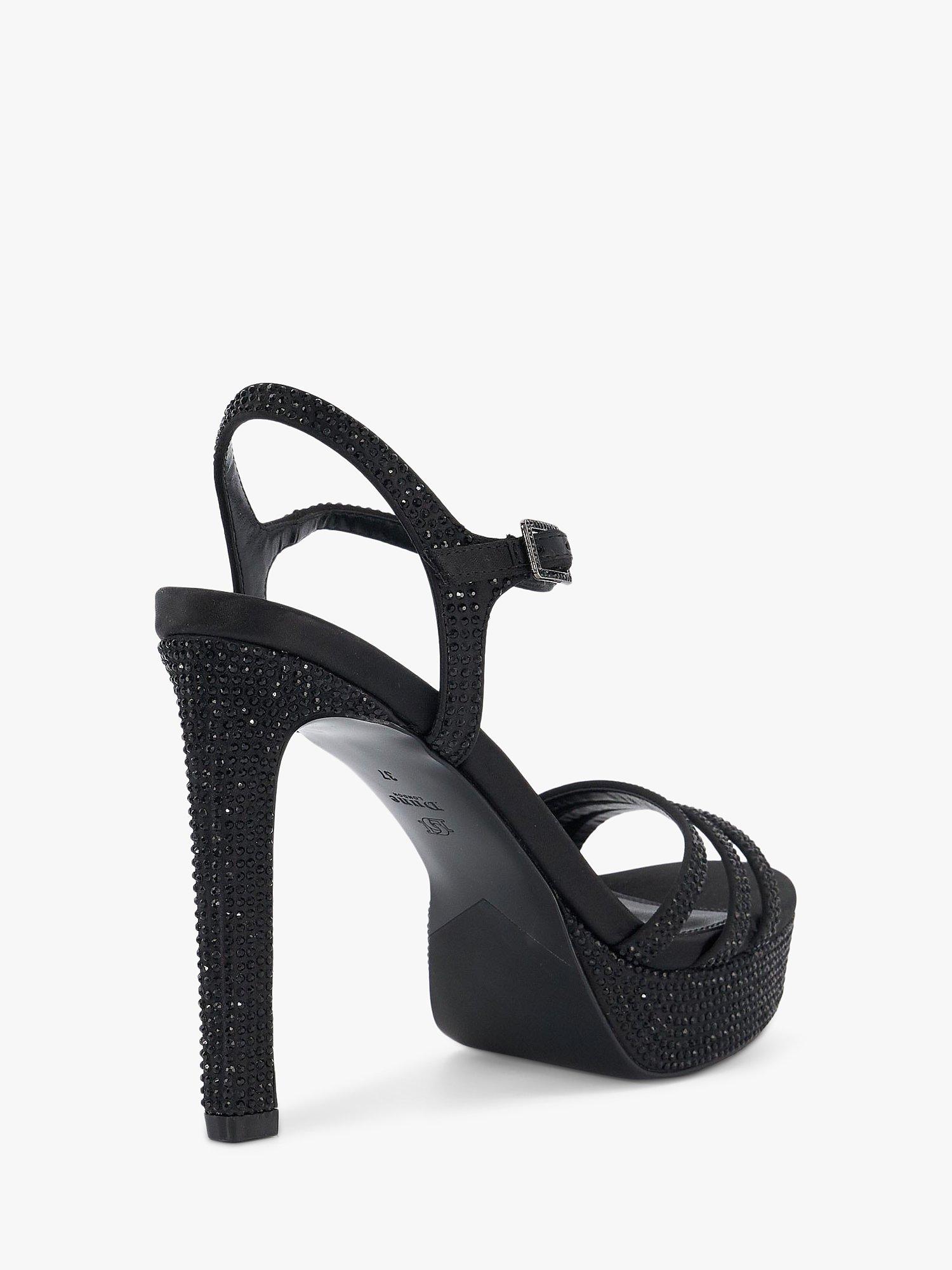 Product image 4 of 4, which shows Dune London Mulberrie Diamante Embellished Platform Sandals, Black, EU36