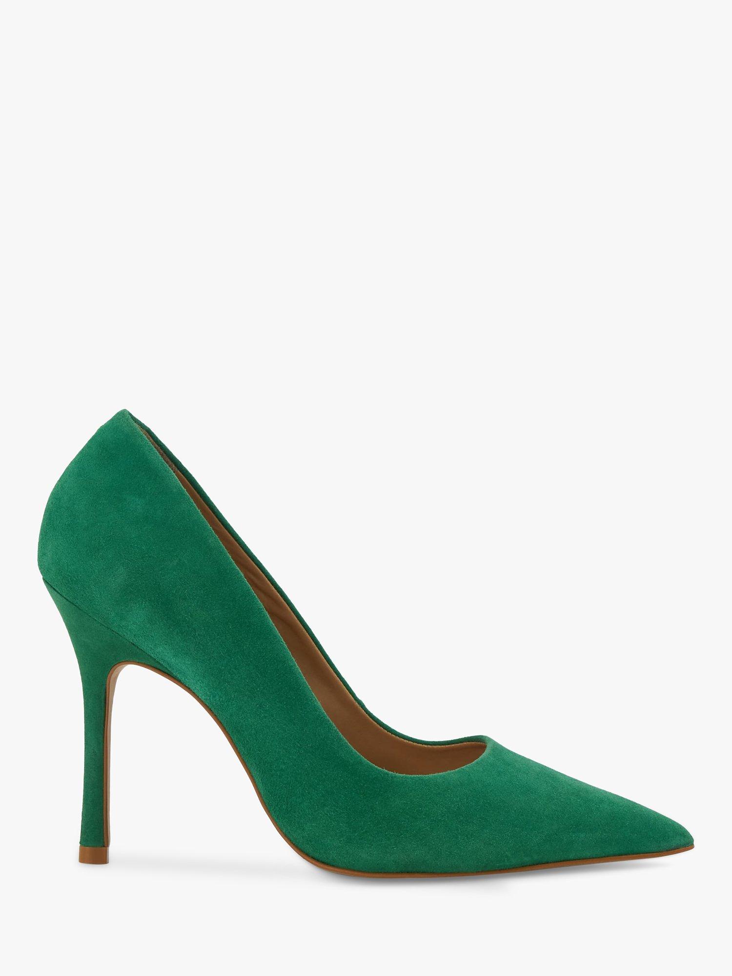 Dune Bento Suede Court Shoes, Green