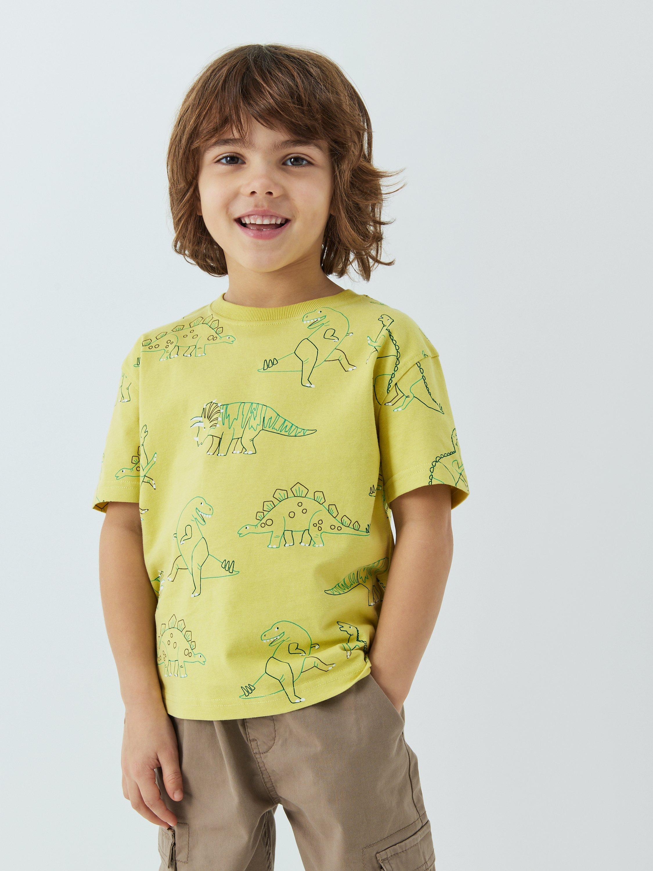 John Lewis Kids Dinosaur Short Sleeve T Shirt Green