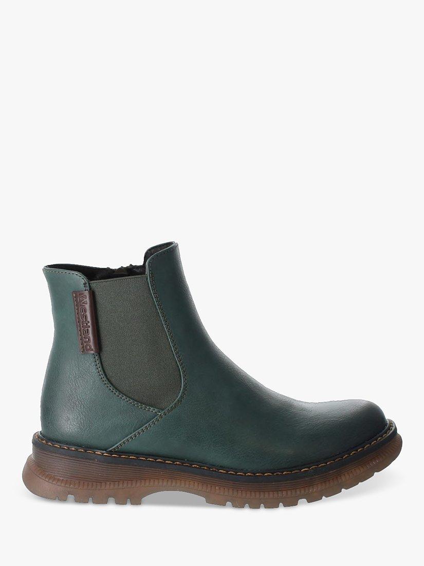 Product image 1 of 5, which shows Westland by Josef Seibel Peyton Chelsea Boots, Green, 6.5