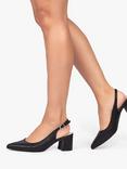 Paradox London Imelda Shimmer Mid Heel Block Heel, Black