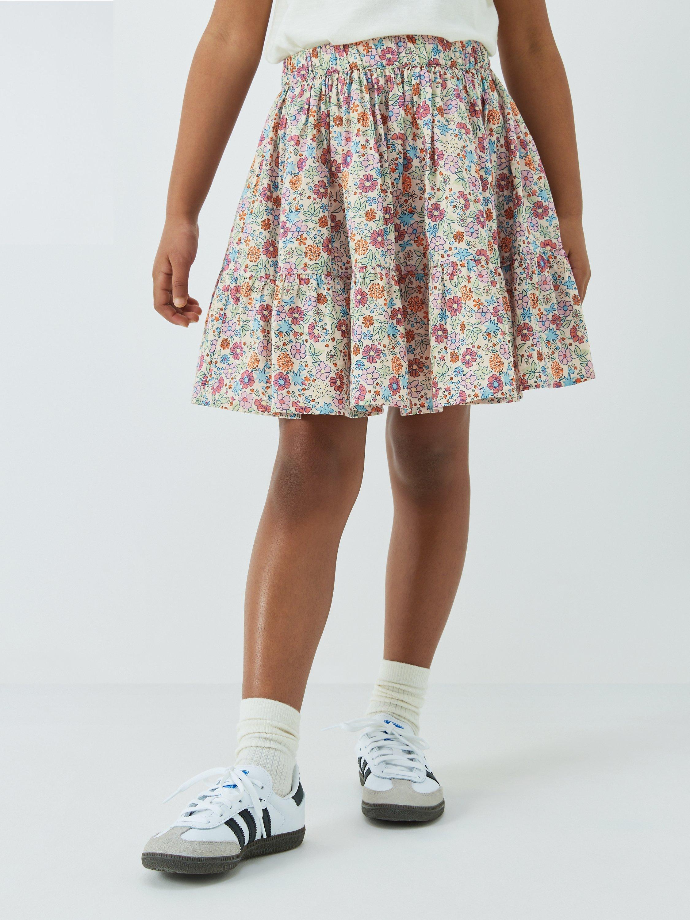 John Lewis Ditsy Floral Tiered Skirt Multi