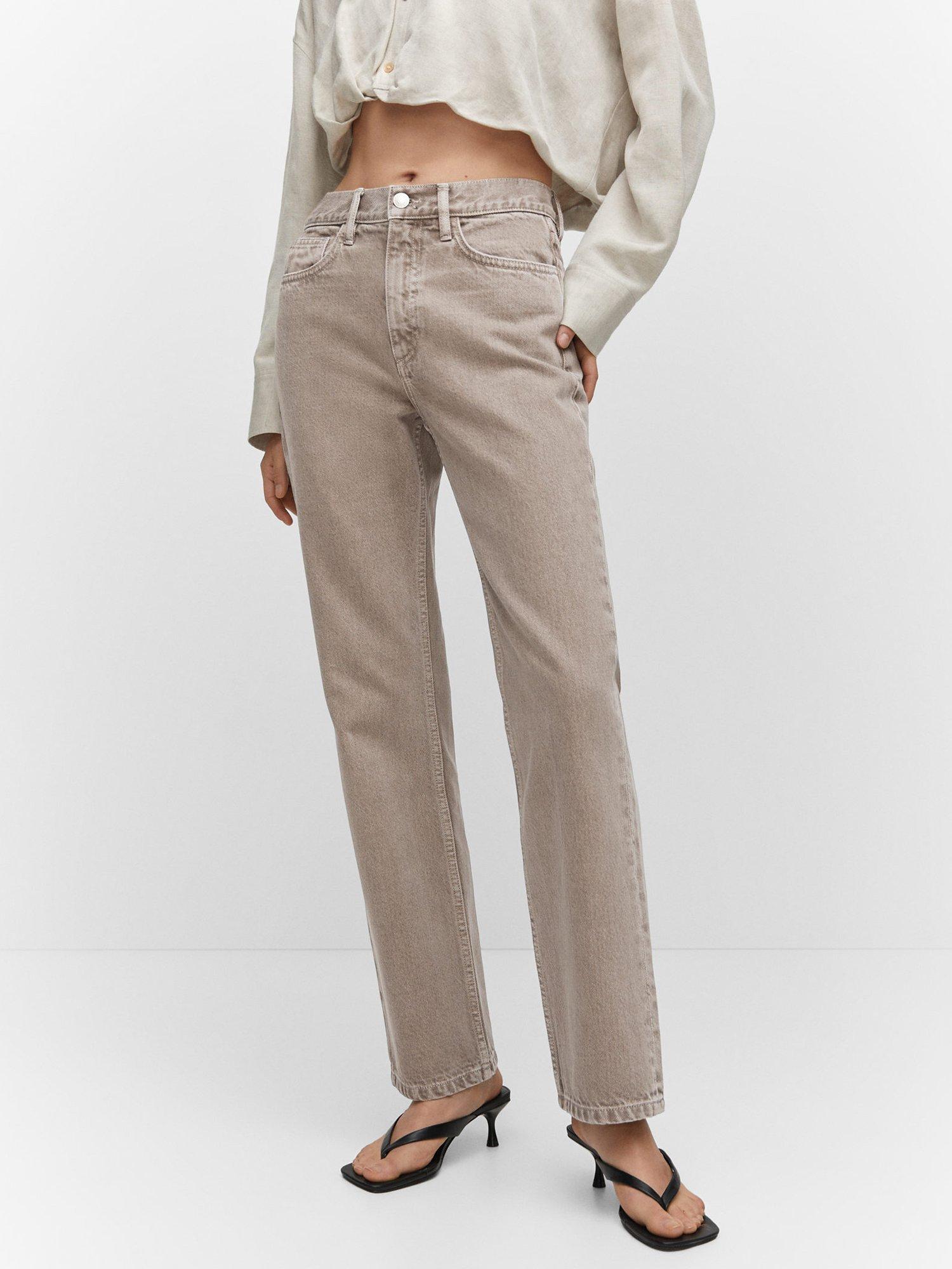 Mango Matilda Mid Rise Straight Jeans, Medium Brown