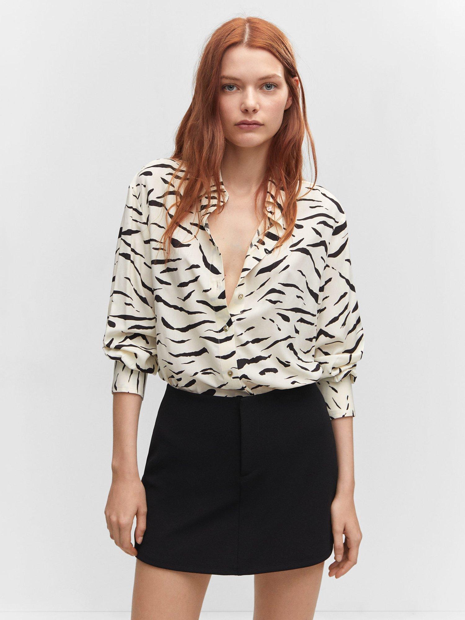 Mango Urban Flowy Shirt, Natural White