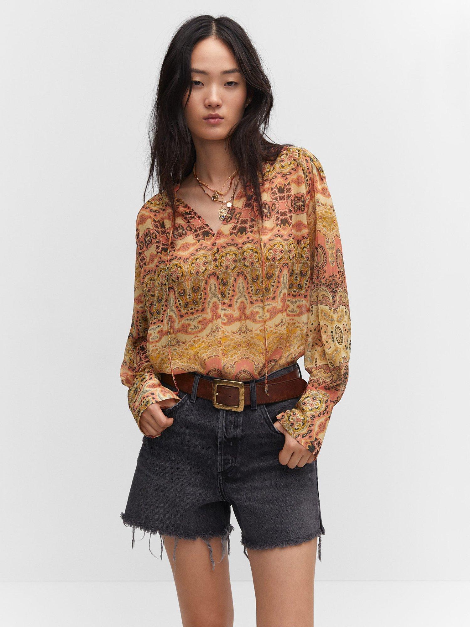 Mango Oli Oversize Printed Blouse, Multi