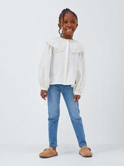 John Lewis Girl's Pull-On Jeggings - view 2, Mid Denim