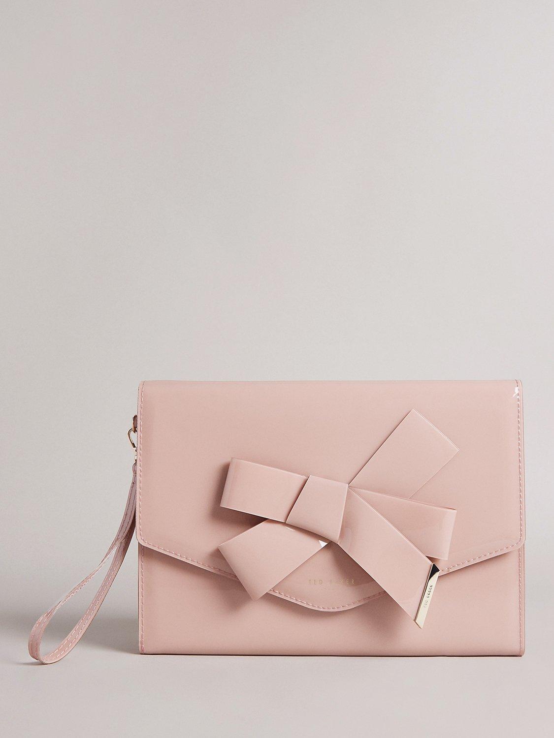 Ted Baker Nikkey Knot Bow Envelope Pouch, Light Pink, One Size