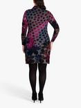 chesca Floral Burnout Cowl Neck Tunic Dress, Pink/Fuchsia