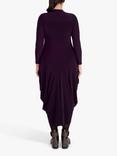 chesca Placket Jersey Drape Dress, Claret