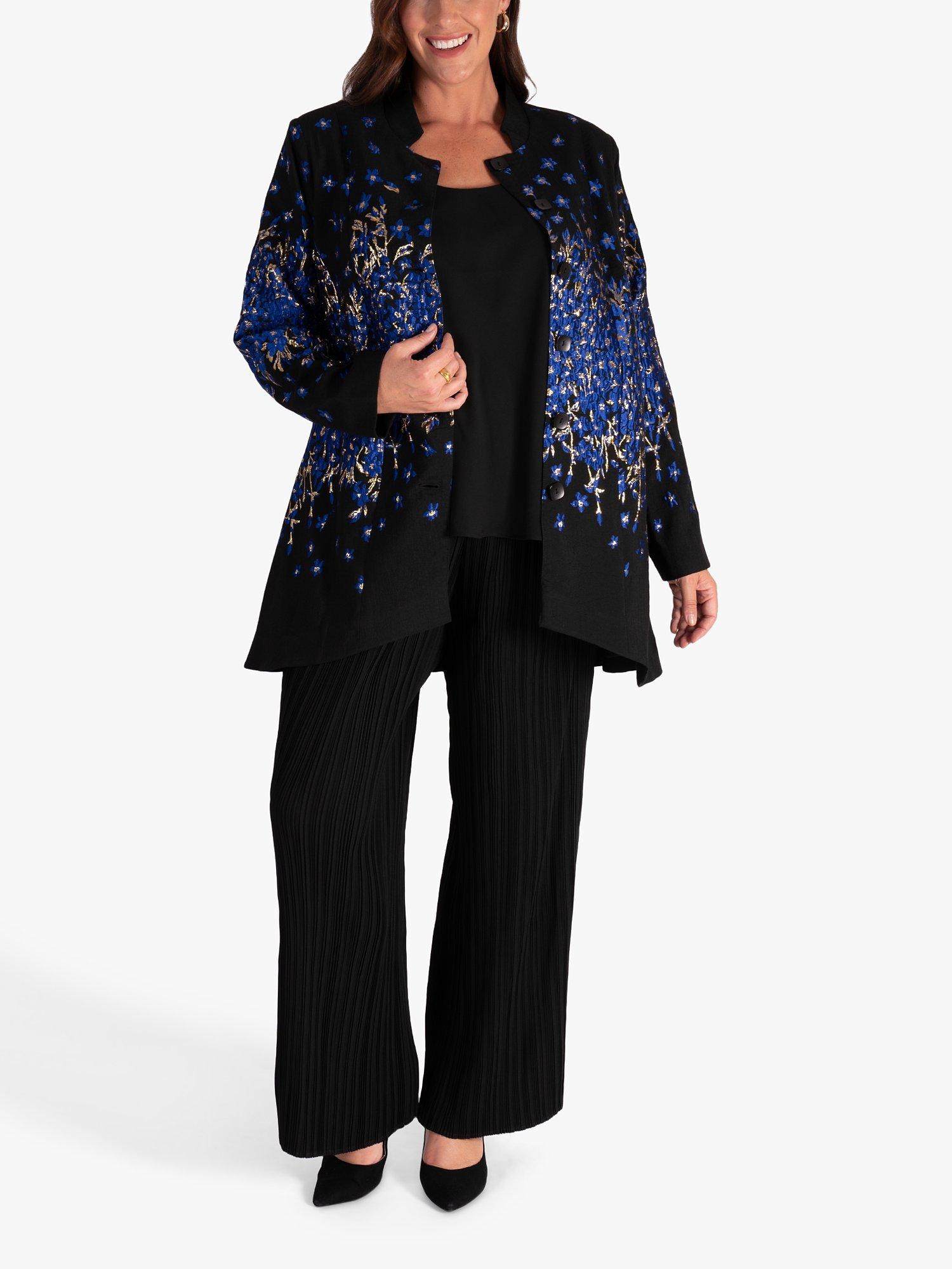 Product image 5 of 7, which shows chesca Crepe Plissé Pleated Palazzo Trouser, Black, 20-22