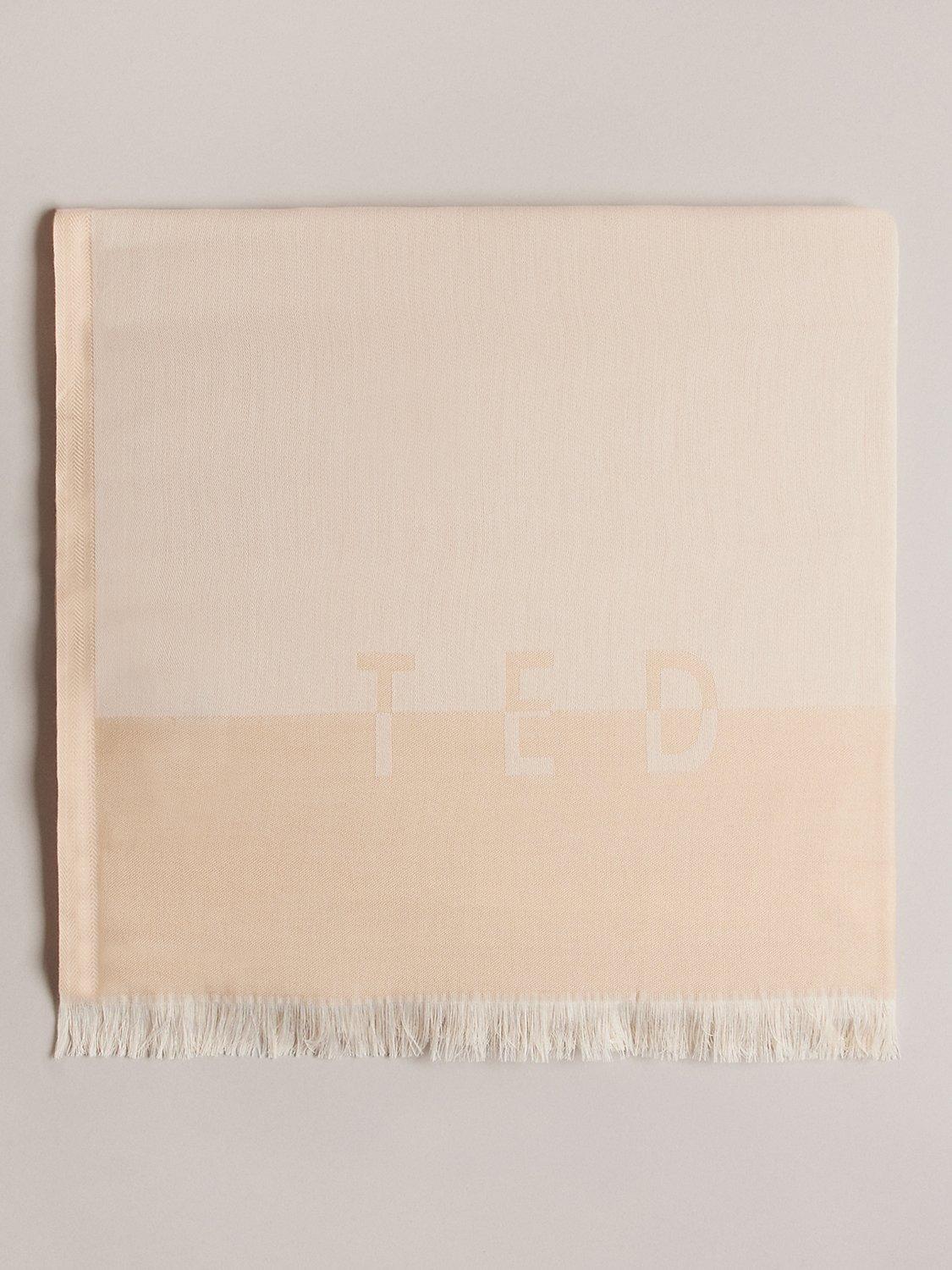 Ted Baker Esteli Logo Long Scarf, Cream, One Size