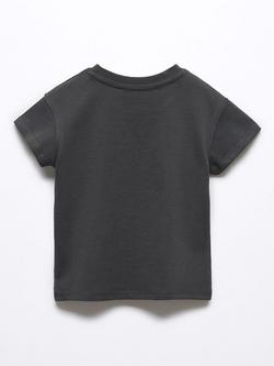 Mango Kids' Oso Little Rider T-Shirt, Charcoal - view 2, Charcoal