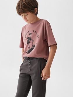 Mango Kids' Francia Drawstring Joggers, Charcoal