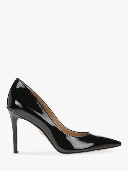 Sam Edelman Hazel Leather Pointed Toe Stiletto Shoes, Black, Black