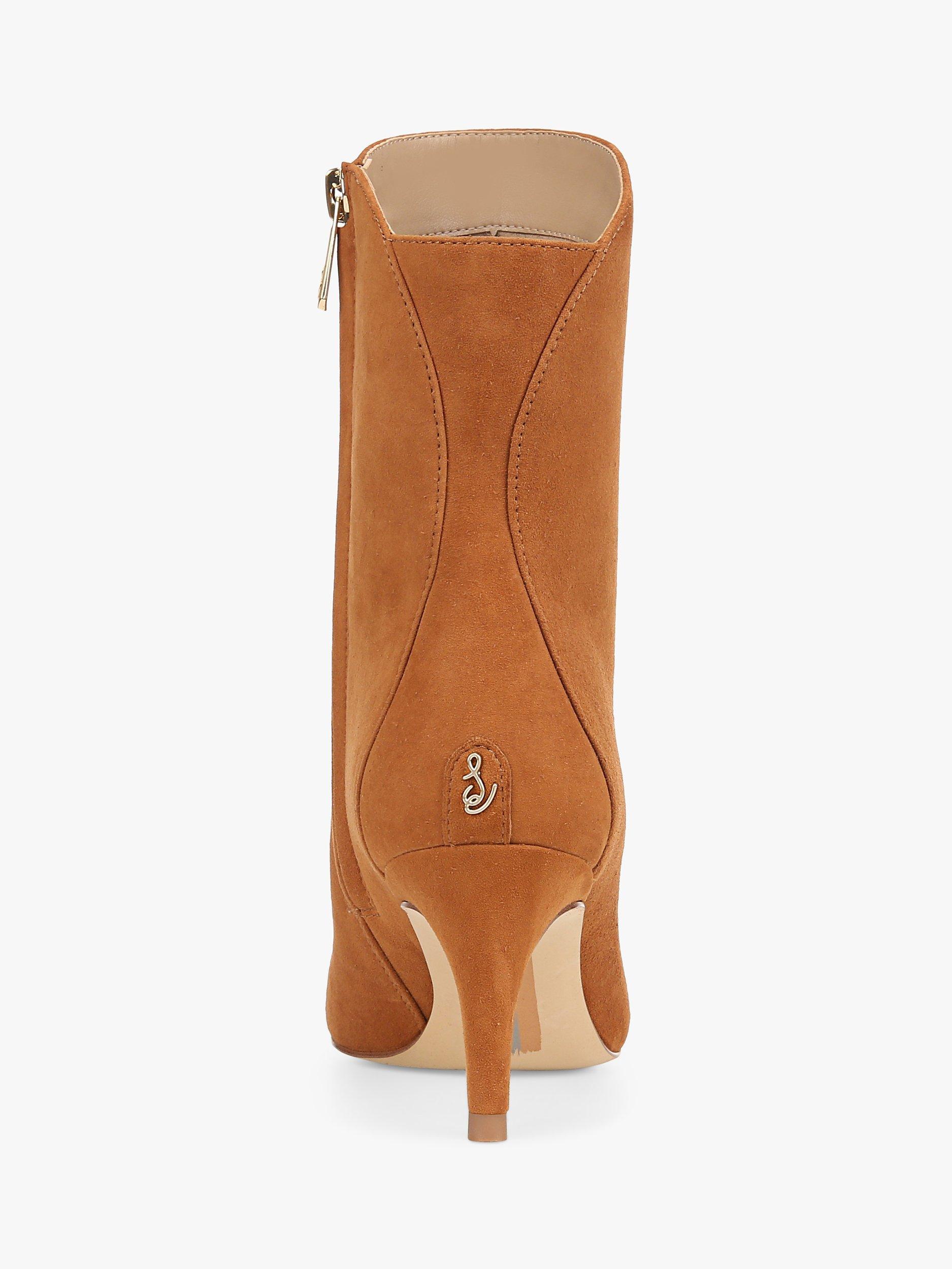 Product image 4 of 6, which shows Sam Edelman Usha Kitten Heel Ankle Boots, Front Brown, 6