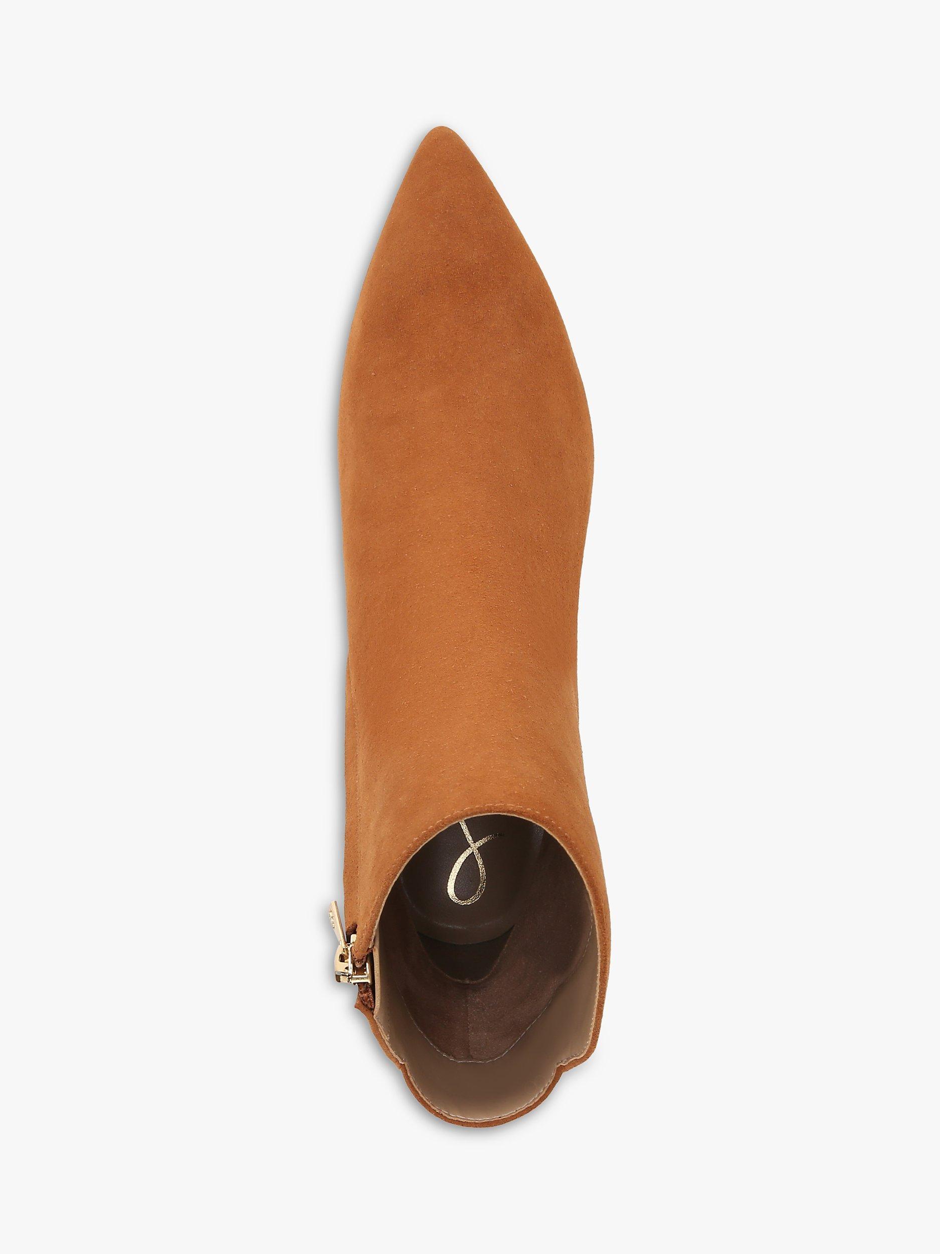 Product image 5 of 6, which shows Sam Edelman Usha Kitten Heel Ankle Boots, Front Brown, 6