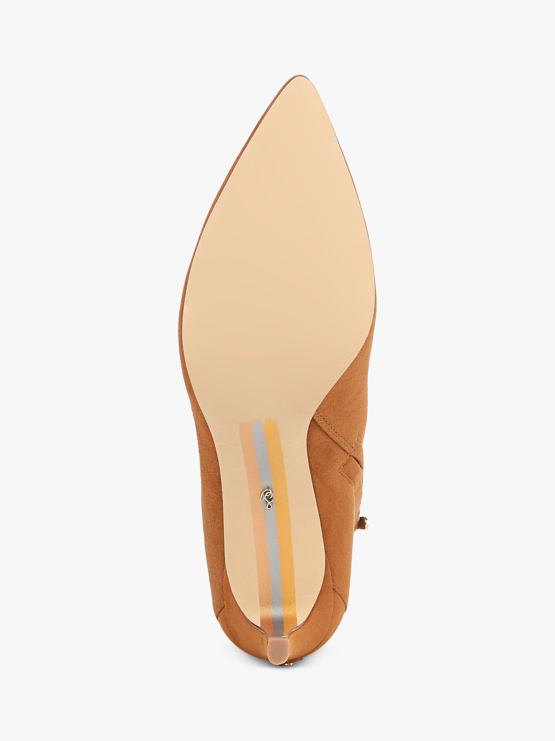 Product image 6 of 6, which shows Sam Edelman Usha Kitten Heel Ankle Boots, Front Brown, 6