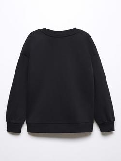 Mango Kids' Paris Cotton Sweatshirt, Black - view 2, Black