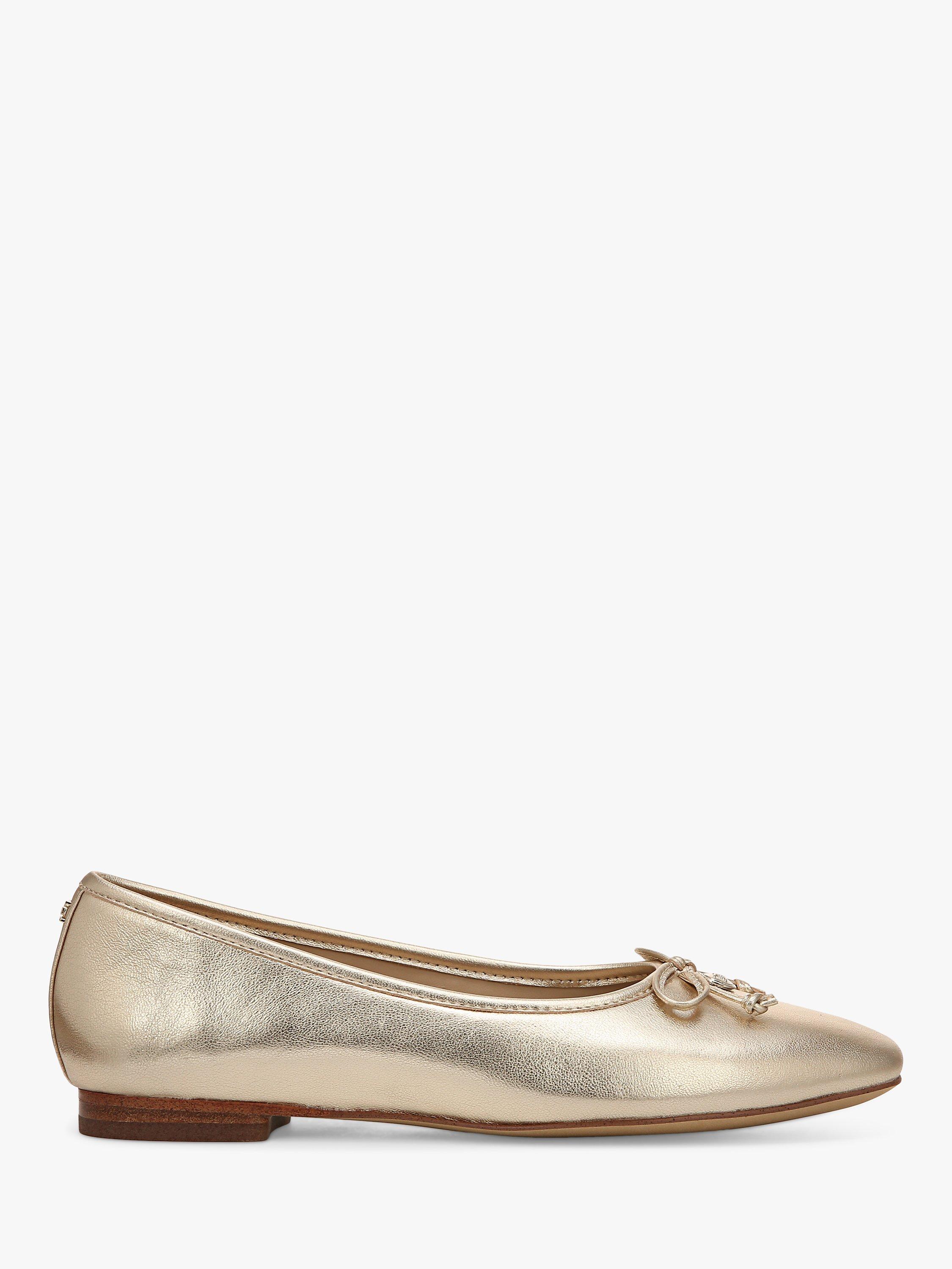 Sam Edelman Meadow Leather Ballerina Pumps, Gold Leaf