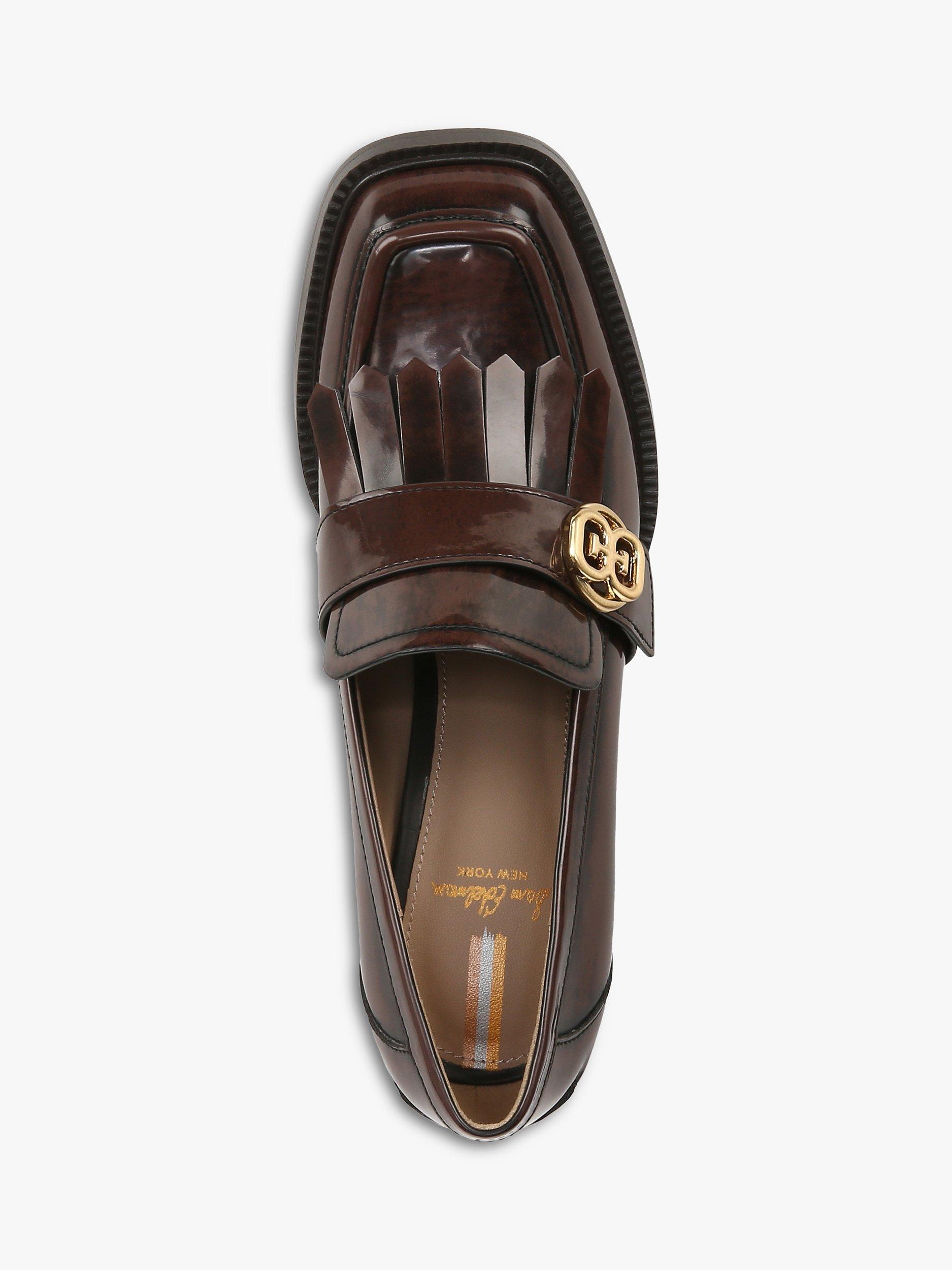 Product image 5 of 6, which shows Sam Edelman Quinly Heeled Loafers, Chestnut, 6