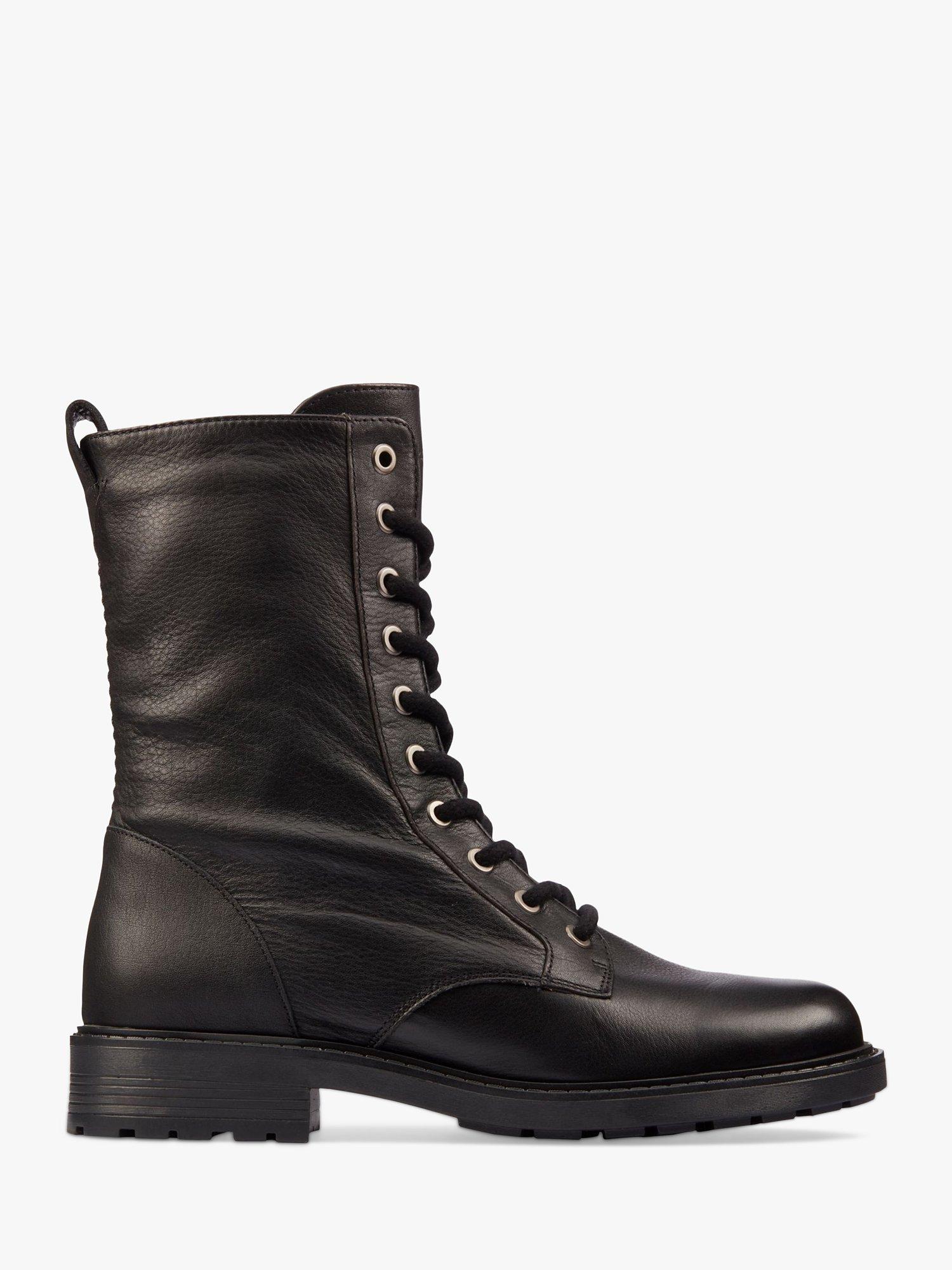Clarks Orinoco 2 Style Wide Fit Leather Lace Up Ankle Boots, Black