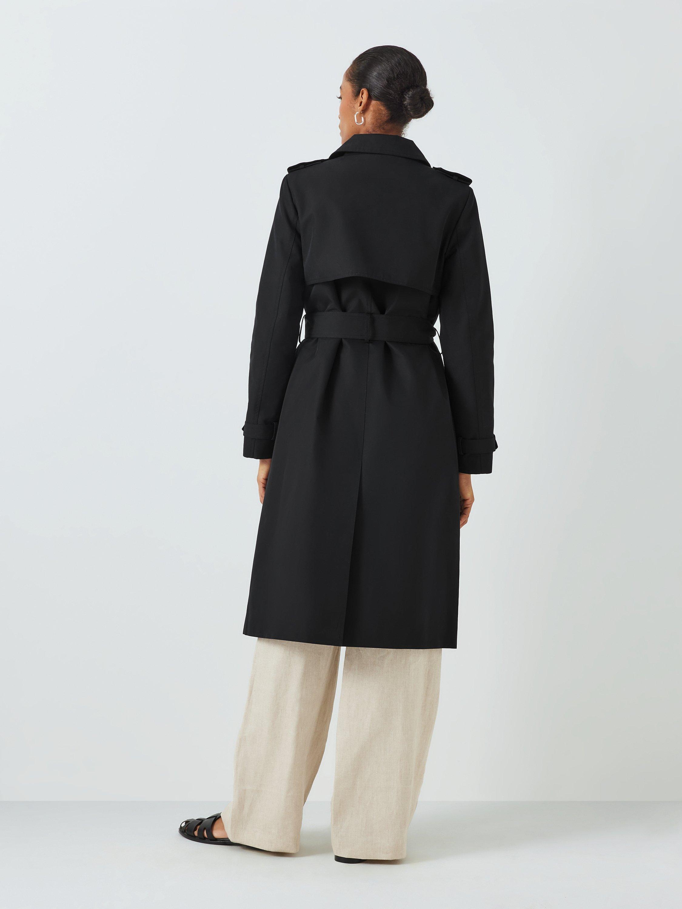 John Lewis Trench Coat, Black, 8