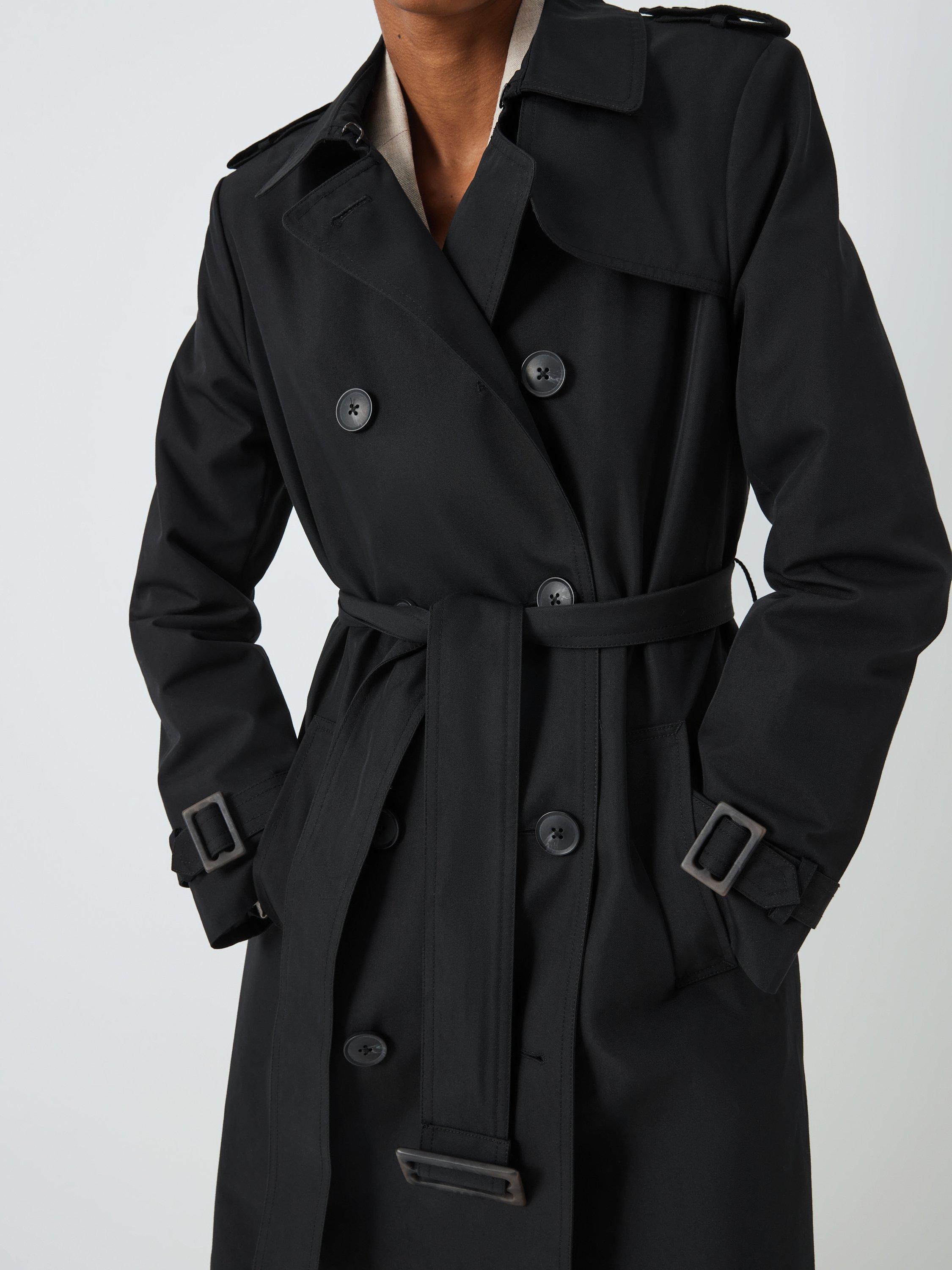 John Lewis Trench Coat, Black, 8