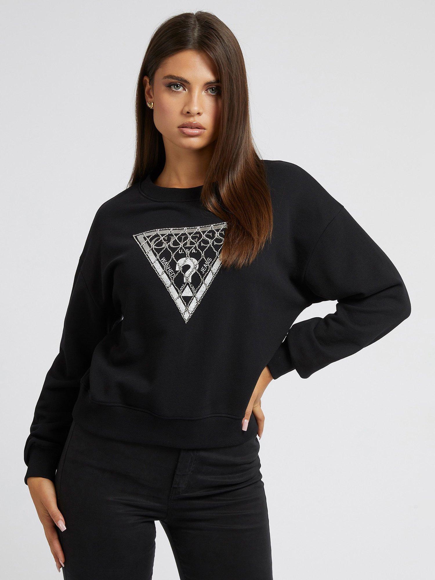 GUESS Logo Pullover Sweatshirt, Jet Black A996