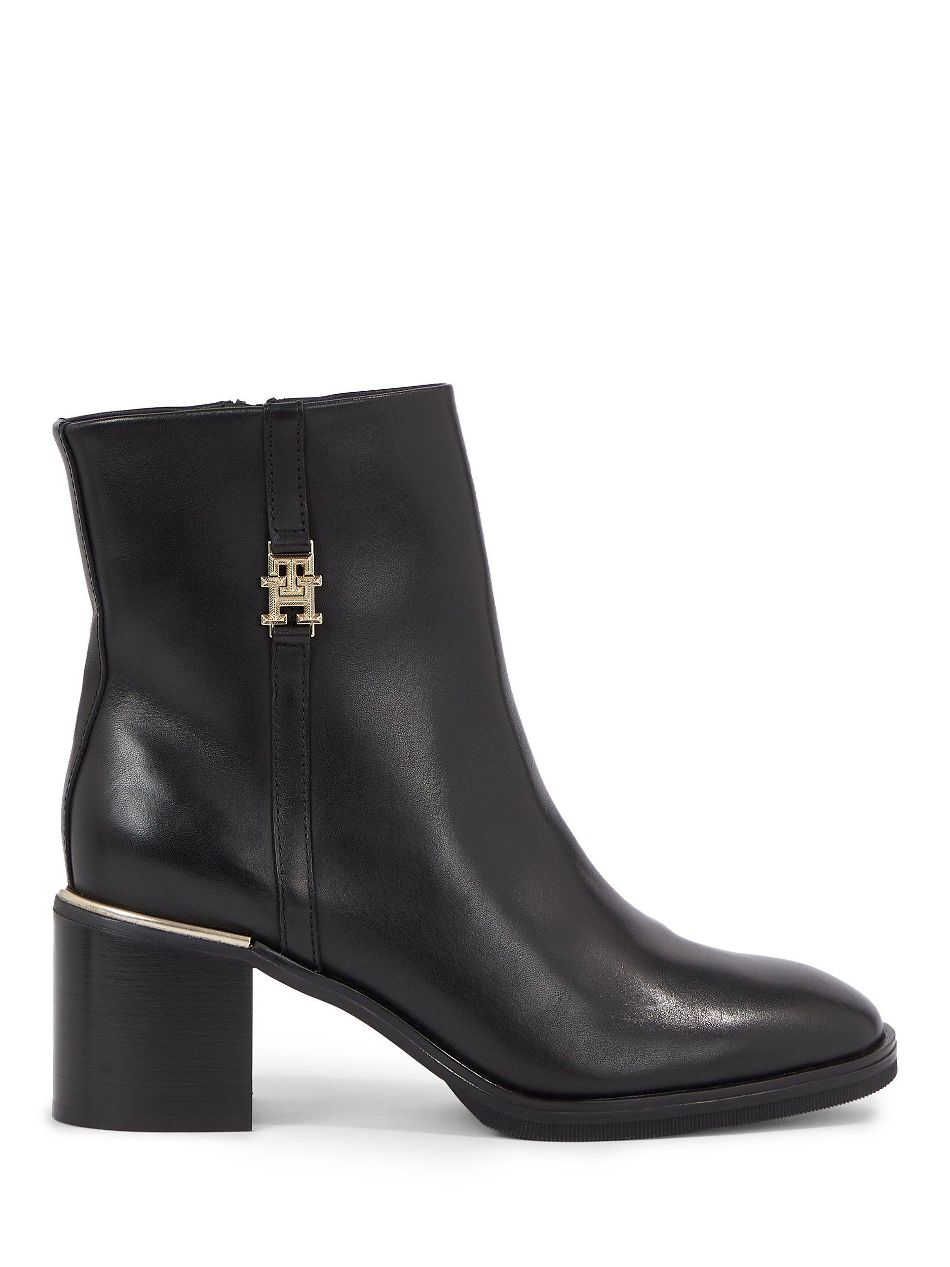 Tommy Hilfiger Leather Ankle Boots, Black