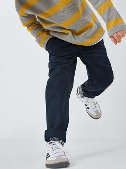 John Lewis Kids' Straight Fit Turn Up Chino Trousers - view 2, Navy