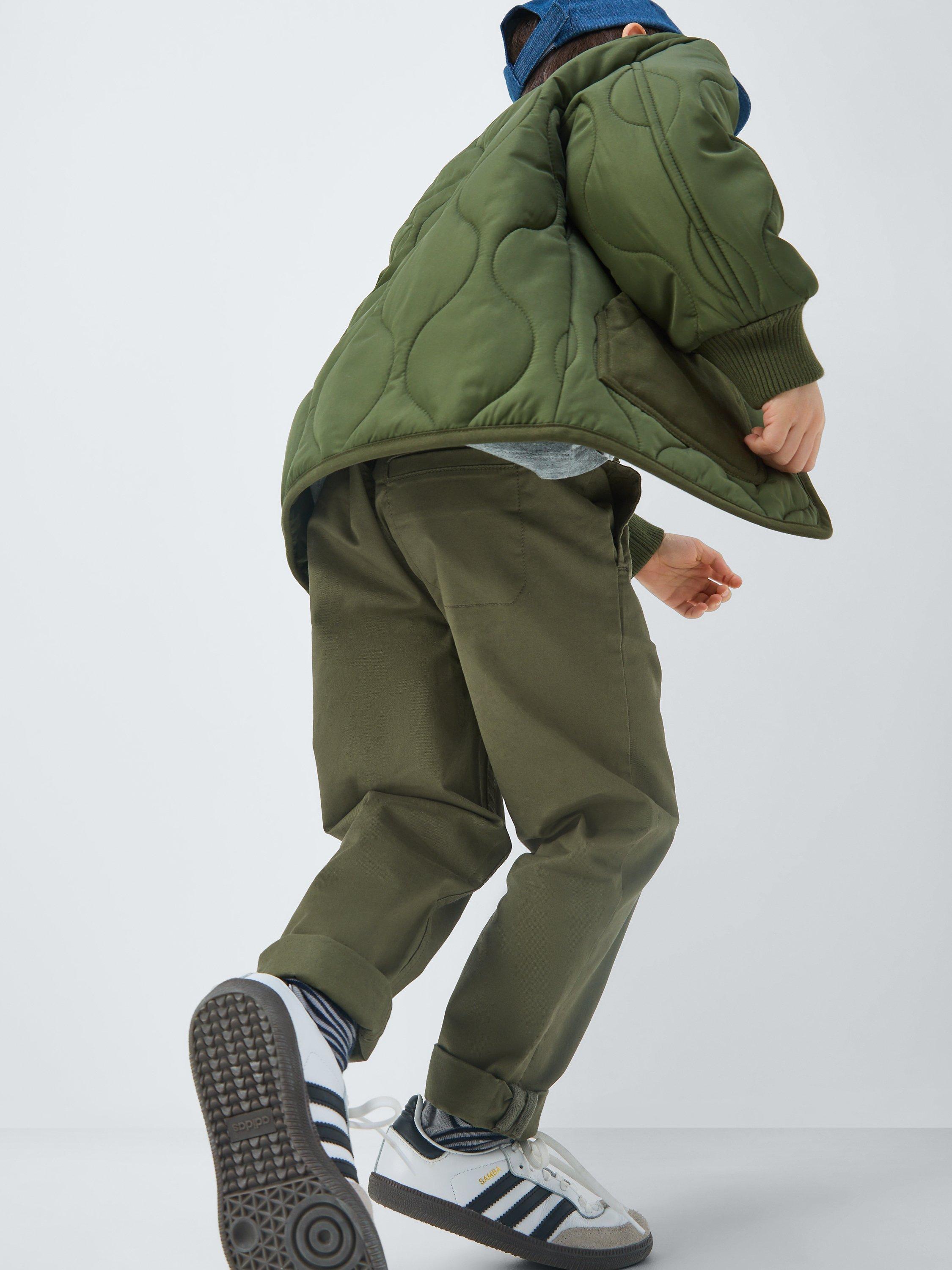 Product image 7 of 7, which shows John Lewis Kids' Straight Fit Turn Up Chino Trousers, Khaki, 2 years