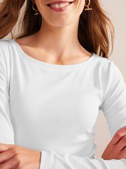 Boden Essential Boat-Neck Jersey Top - view 2, White