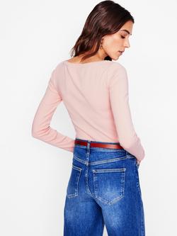 Boden Essential Boat-Neck Jersey Top - view 2, Milkshake