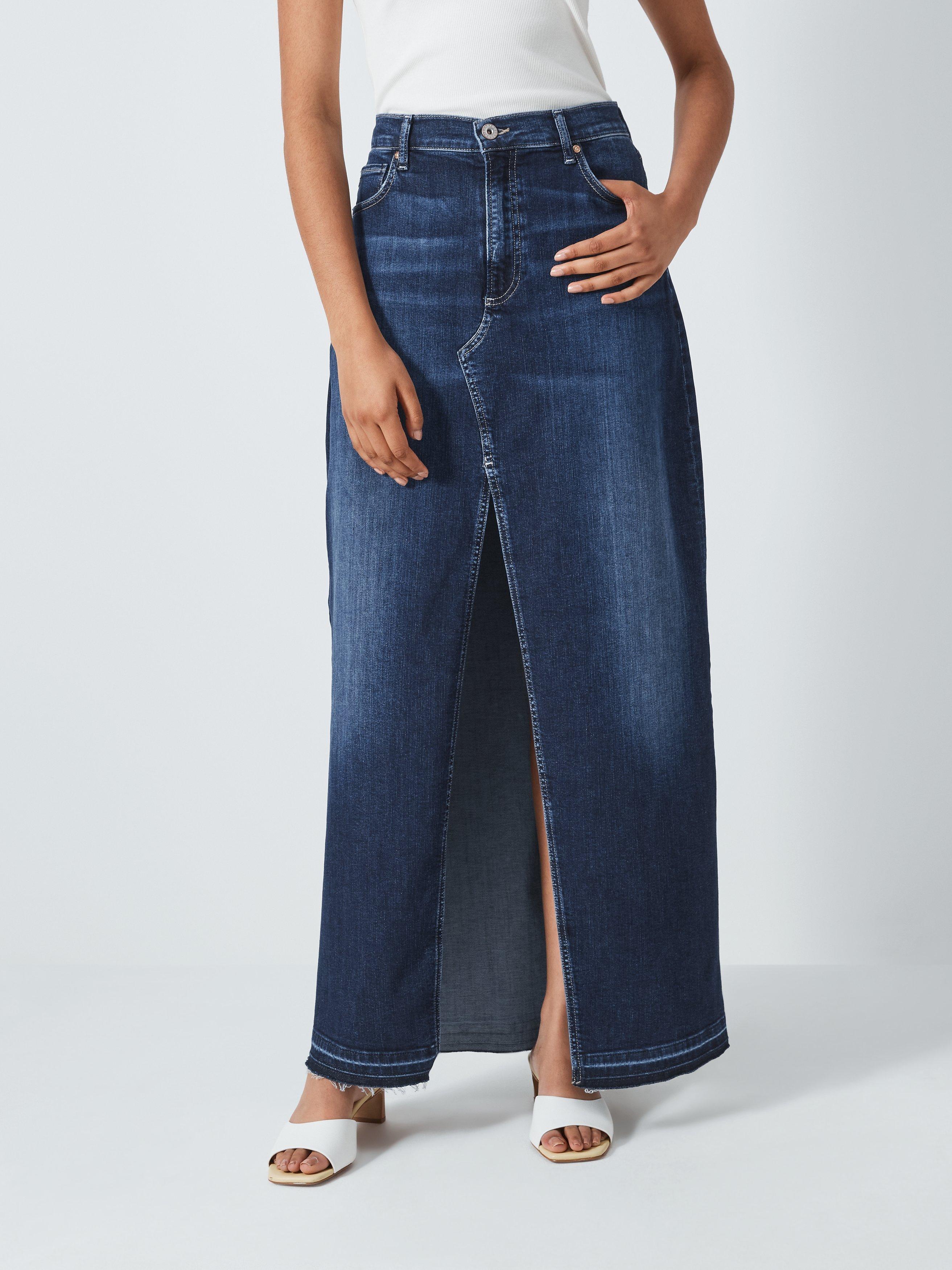 AG Cotton Blend Maxi Denim Skirt, Vintage
