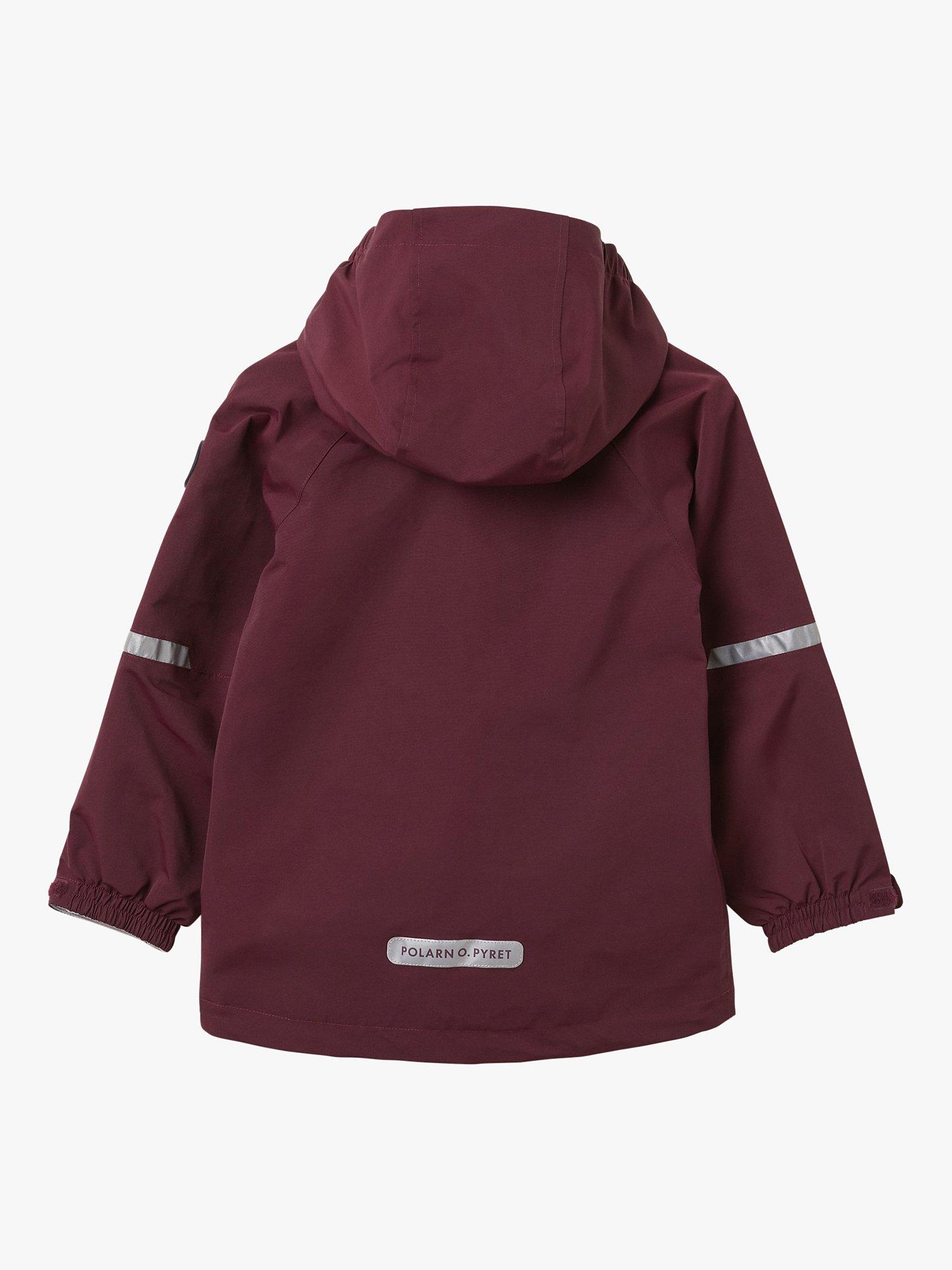 Product image 3 of 10, which shows Polarn O. Pyret Kids' Waterproof Shell Coat, Red, 9-12 months
