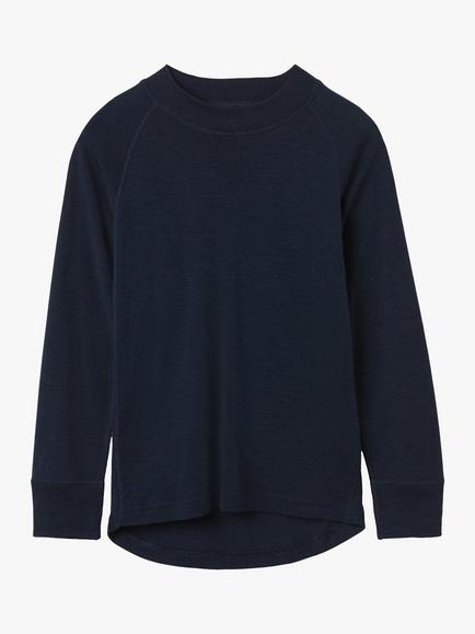 Polarn O. Pyret Kids' Merino Wool Long Sleeve Top, Blue
