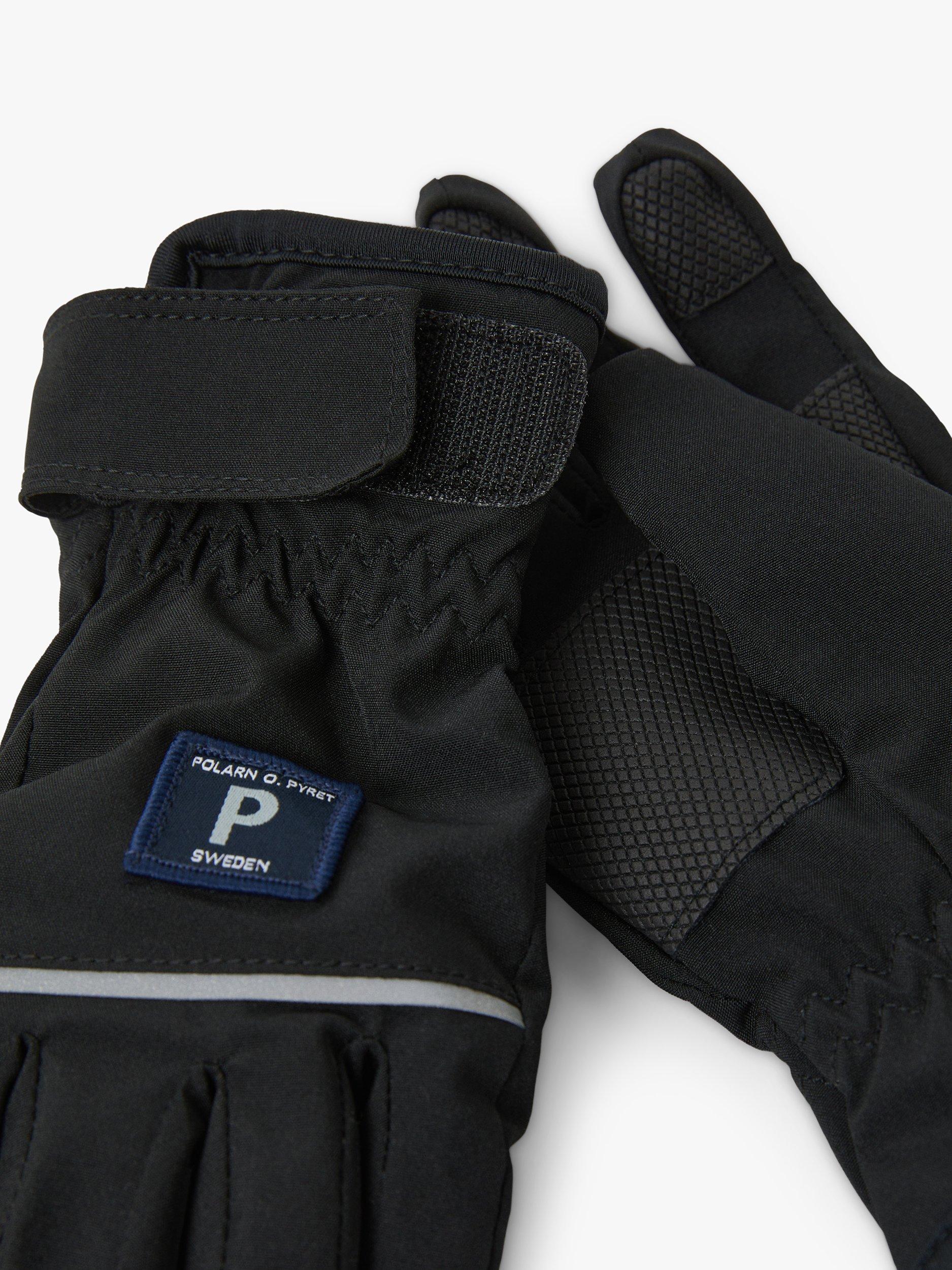 Product image 2 of 2, which shows Polarn O. Pyret Kids' Soft Gloves, Black, 6-9 years