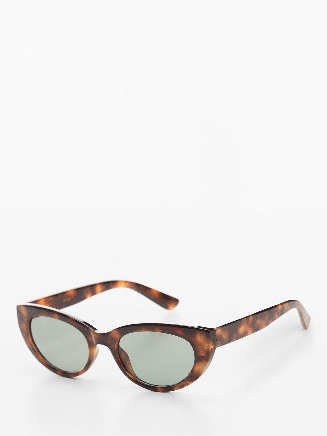Mango Women's Antonia Retro Style Sunglasses, Dark Brown, One Size