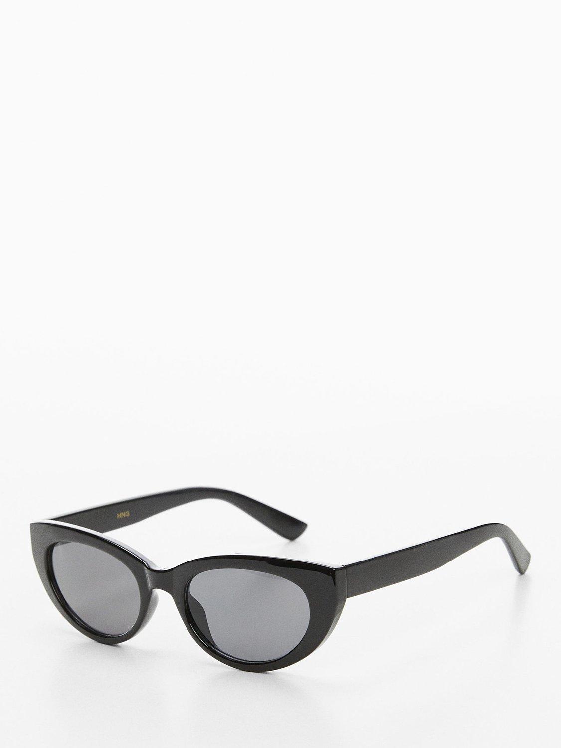 Mango Women's Antonia Cat's Eye Sunglasses, Black/Grey