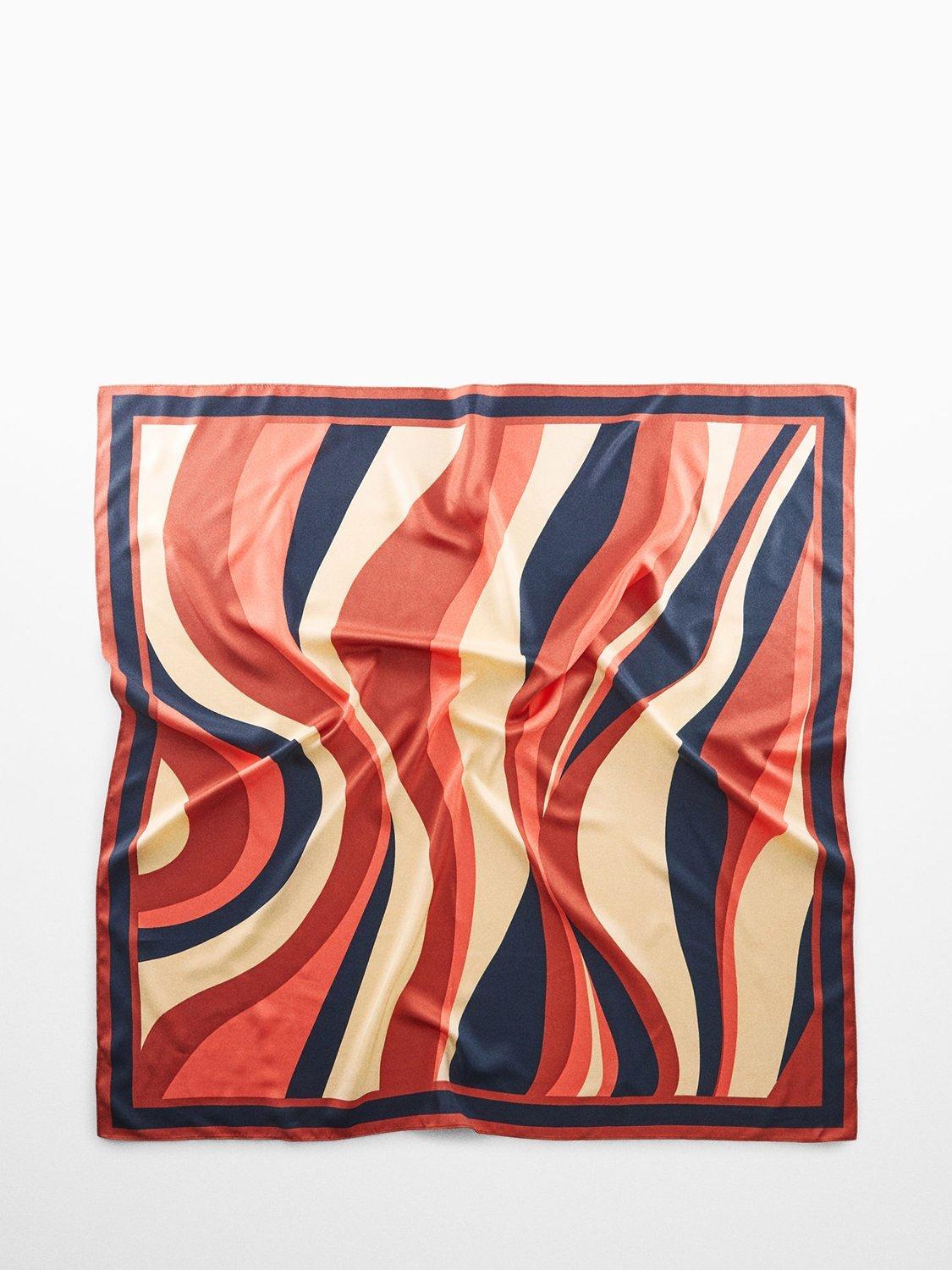 Mango Silas Scarf, Navy/Multi