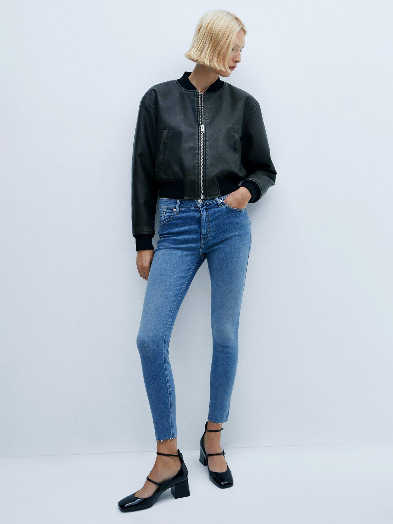 Product image 2 of 8, which shows Mango Isa Cropped Jeans, Open Blue, 24