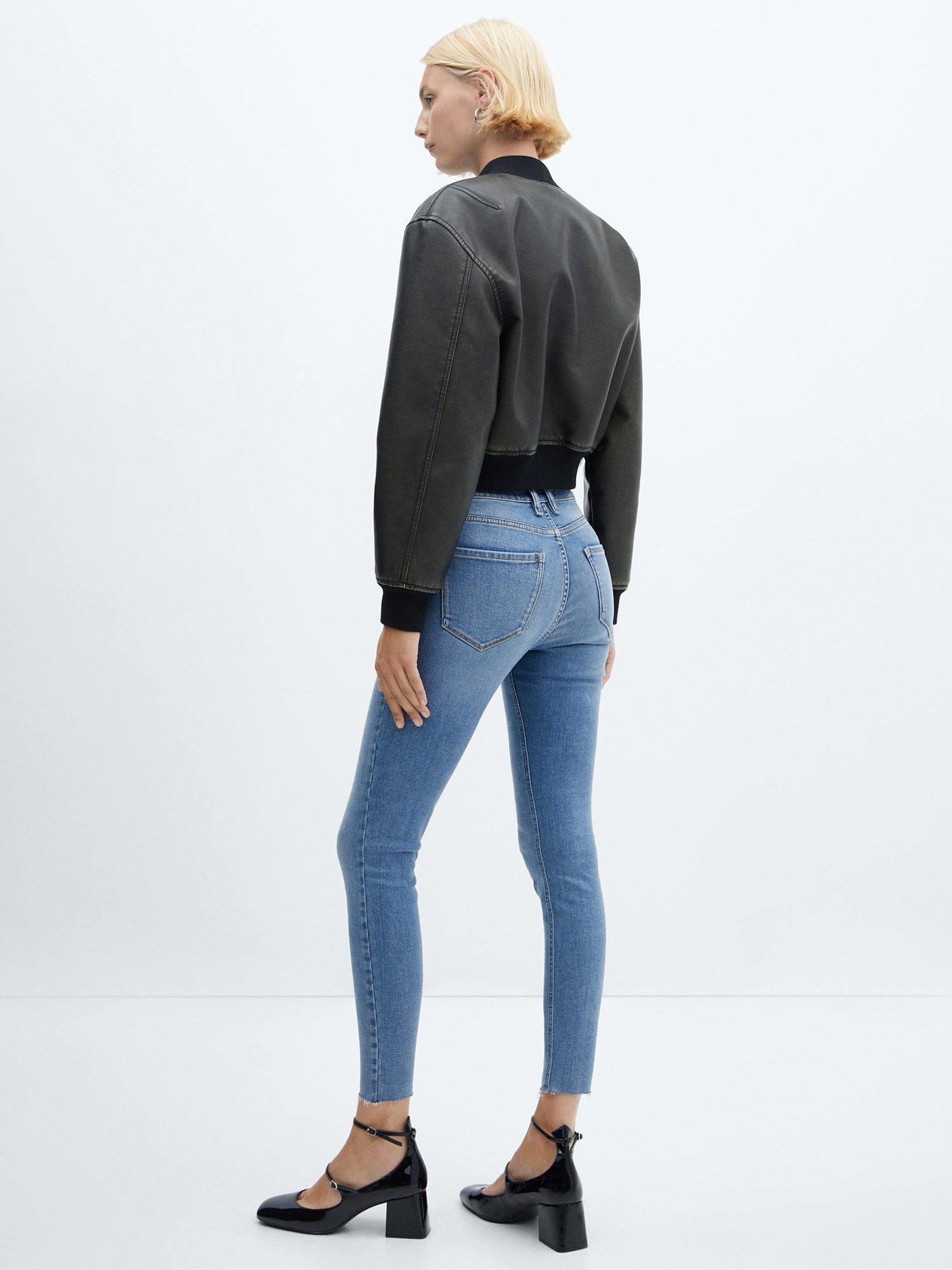 Product image 4 of 8, which shows Mango Isa Cropped Jeans, Open Blue, 24
