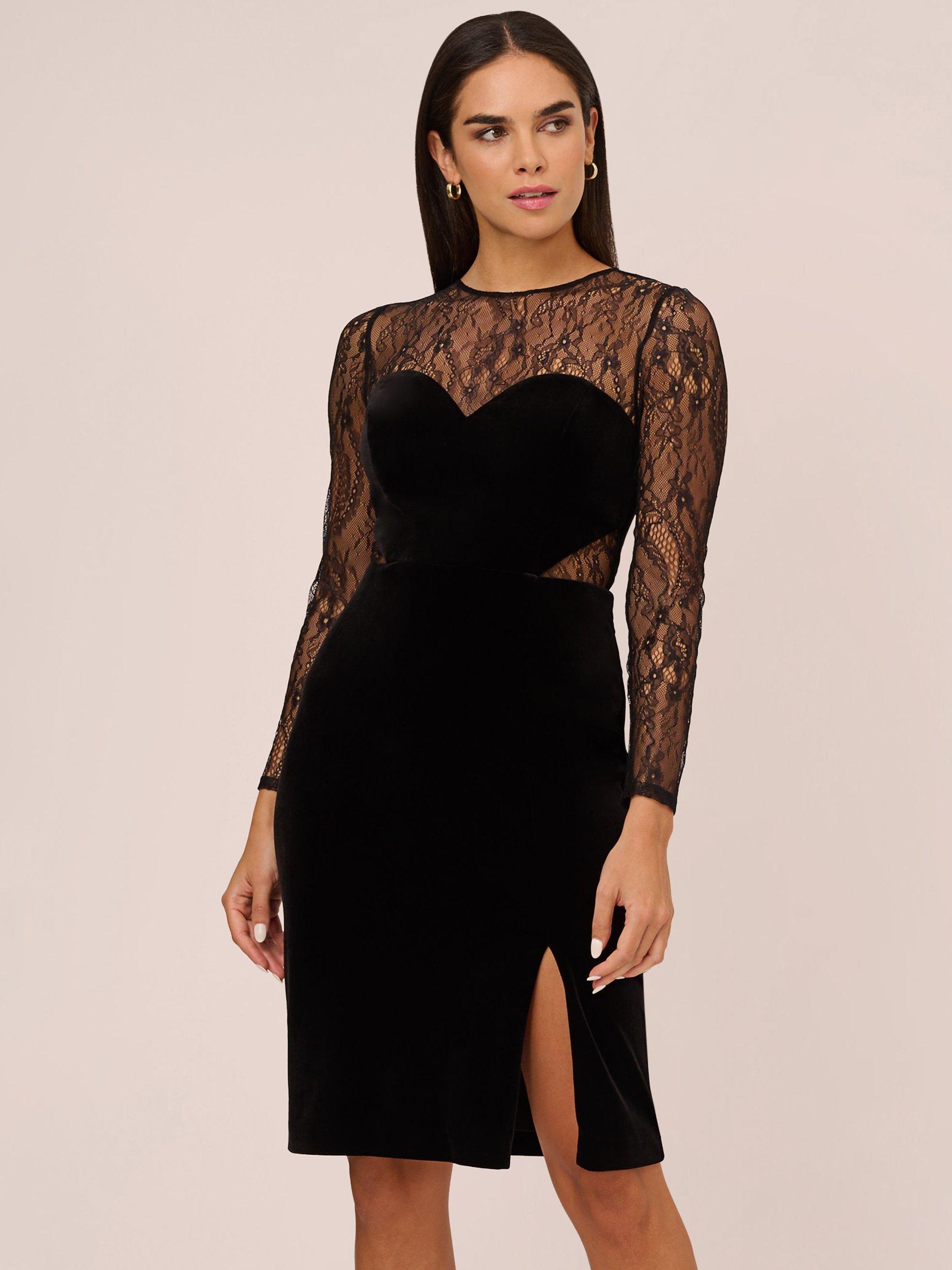 Aidan by Adrianna Papell Velvet Cocktail Dress Black