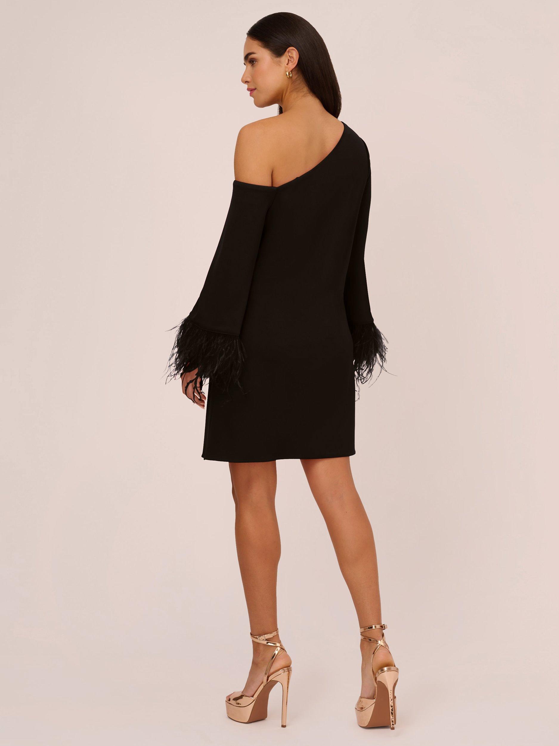 Product image 3 of 8, which shows Adrianna Papell Aidan by Adrianna Papell Knit Crepe Cocktail Dress, Black, 6